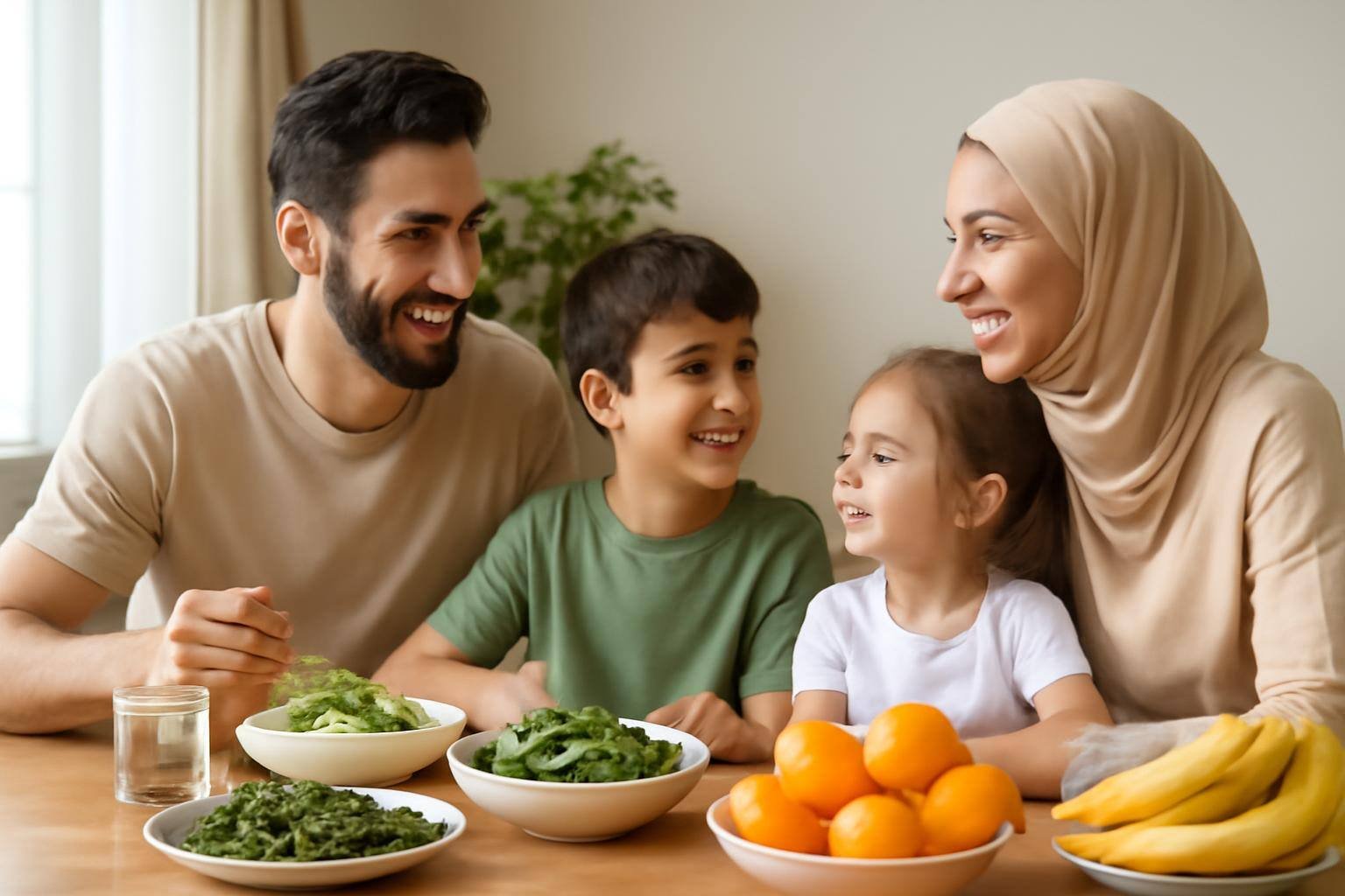 صورة توضيحية حول نمط حياة صحي للعائلة
