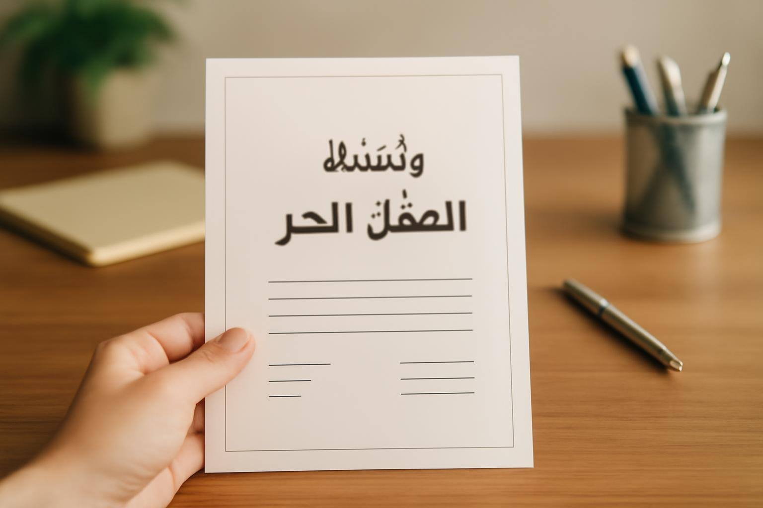 صورة توضيحية حول وثيقة العمل الحر