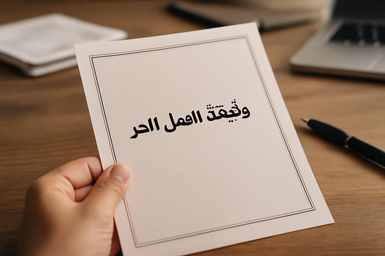 صورة توضيحية حول شروط وثيقة العمل الحر